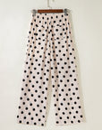 Polka Dot Patch Pocket Wide Leg Pants