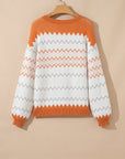 Daphne Zigzag Knitted Pullover Sweater