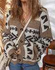 Adelynn Geometric Pattern Front Sweater