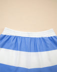 Stripe Half Zip Oversize Tee and Shorts Set