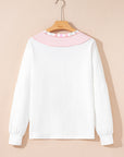 Promise Color Block Loose Long Sleeve Top