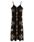 Baha Ranch Black and Tan Southwestern Aztec Western Maxi Dress