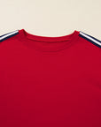 Seramya Striped Detail Varsity Sweatshirt