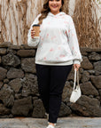 Plus Size Floral Long Sleeve Hoodie