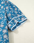 Plus Size Floral Stripe Patchwork Ruffle Dress
