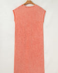 Mineral Wash Pocketed T-shirt Maxi Dress