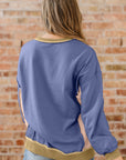 Alaina Waffle Patchwork Oversize Sweatshirt