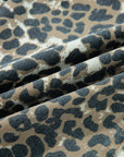 Leopard Denim Pocketed Mini Dress