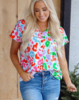Ruthie Print Short Sleeve Blouse