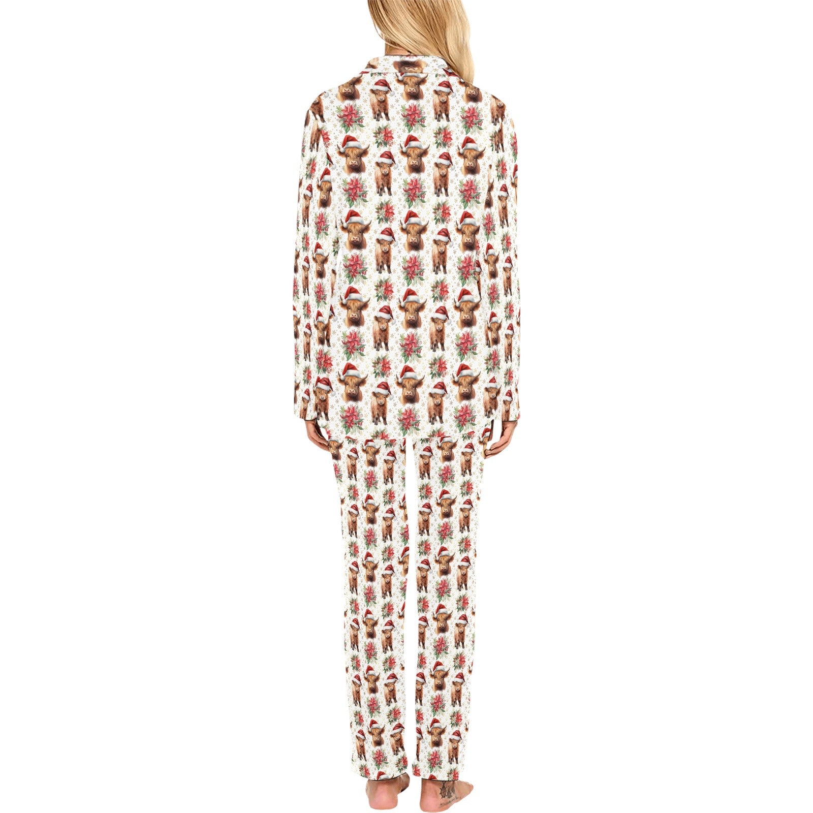 Baha Ranch Christmas Highland Women's Western Pajama Set