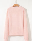 Ivy Fuzzy Ribbed Texture Long Sleeve Top