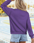 Solid Mock Neck Drop Shoulder Oversize Sweatshirt