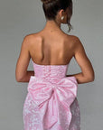 Sexy Jacquard Strapless Bow Dress