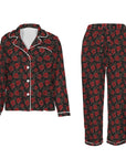 Baha Ranch Colores De Mexico Red Roses Satin Pajama Set