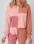Saige Patchwork Long Sleeve Shorts