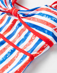 Americana Stripe Cutout Spaghetti Strap Swimsuit