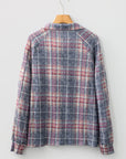 Plaid Textured Button-Up Chest Pocket Shirt