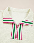 Felitina Patchwork Zip Collar Pullover