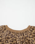 Metallic Leopard 3/4 Sleeve Blouse