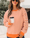 Stripe Reverse Seam Drop Shoulder Top