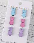 Dylan Bunny Doll Wooden Earrings