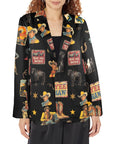 Baha Ranch Vintage Cowboy Collage Western Women's Blazer