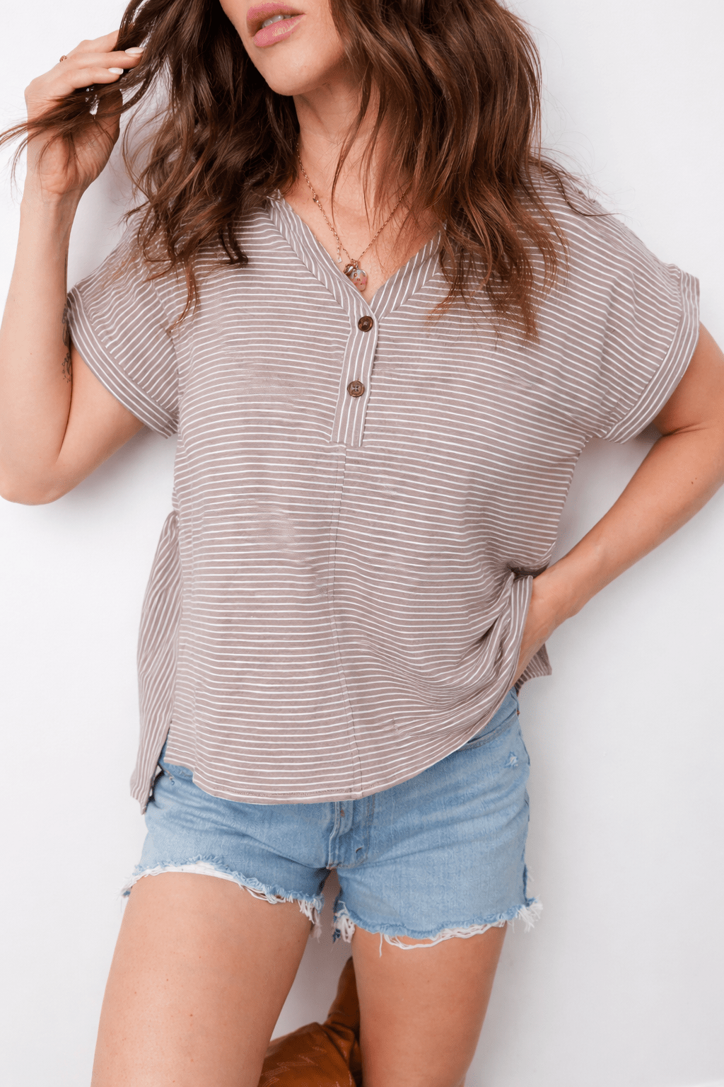 Giuliana Side Slit T Shirt