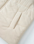 Corduroy Stand Neck Zipped Puffer Vest