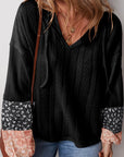 Poppy Textured Knit Drawstring Blouse