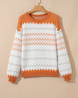 Daphne Zigzag Knitted Pullover Sweater