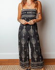 Boho Spaghetti Straps Elastic Waist Jumpsuit