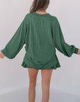 Corded Top and Ruffle Mini Skort Set