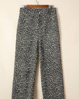 Leopard High Waist Wide Leg Jeans