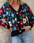 Zariah Print Short Cardigan Sweater