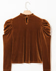 Josephine Puff Sleeve Velvet Top