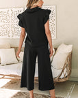 Alyssa Textured Flutter Sleeve Top