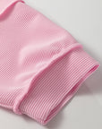 Plus Size Solid Ribbed Drop Shoulder Top