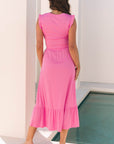 Estrella Textured Crop Vest Lace-up Long Skirt Set