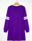 Varsity Stripe Long Sleeve Sweatshirt Dress
