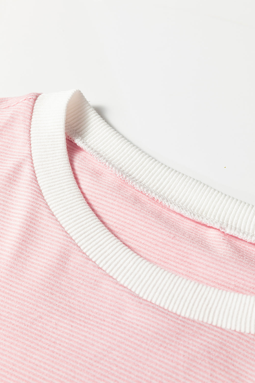 Stripe Contrast Trim Patchwork Top