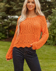 Emerson Crochet Scallop Edge Sweater