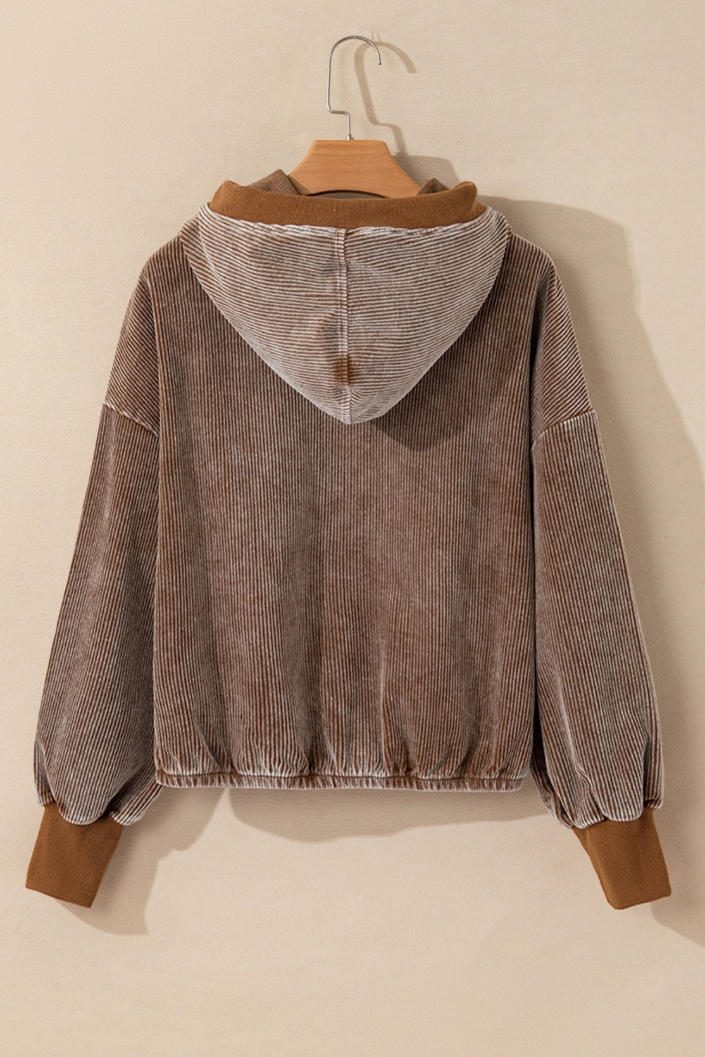 Abigail Kangaroo Drawstring Corduroy Hoodie