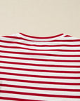 Meilani Stripe Ruffle Trim Long Sleeve Top