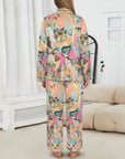 Baha Ranch Pop Western Collage Cowgirl Satin Pajamas