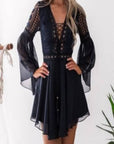 Black Lace Crochet Dress