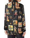 Baha Ranch Vintage Cowboy Collage Western Women's Blazer
