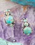 Emile Blue Turquoise Sterling Silver Hoop Earrings