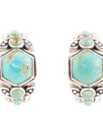 Emile Blue Turquoise Sterling Silver Hoop Earrings