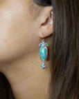 Emile Blue Turquoise Sterling Silver Dangle Earrings