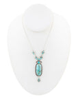 Emile Sterling Silver and Blue Turquoise Pendant Necklace